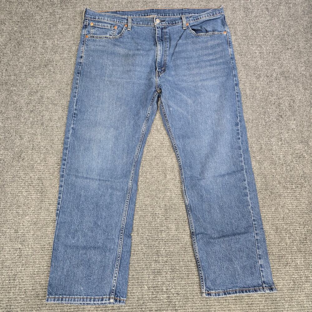 Levi’s 505 Jeans Mens 42x30 Light Wash Regular Fit Straight Leg Stretch Denim
